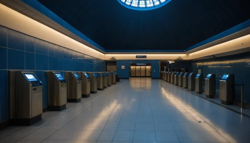 Turnikeli boş metro istasyonu (temsili)